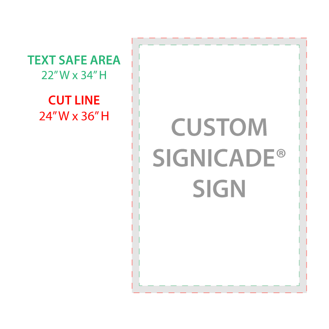Custom Signicade sign template with measurements