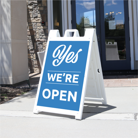Yes We're Open Signicade® - Blue