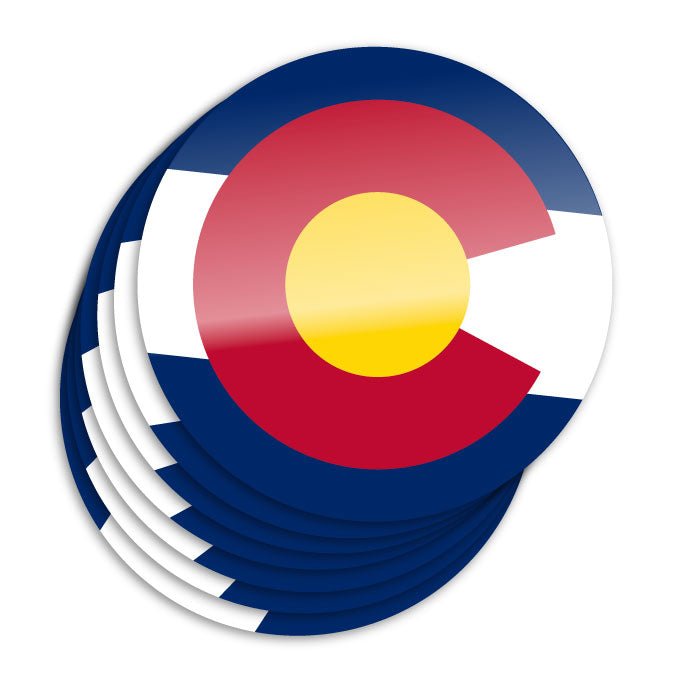 Colorado flag logo custom circle stickers