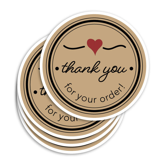 Thank you for your order custom printed circle sticker