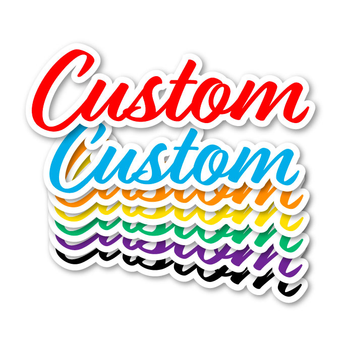 Custom die-cut stickers in multiple colors