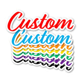 Custom die-cut stickers in multiple colors