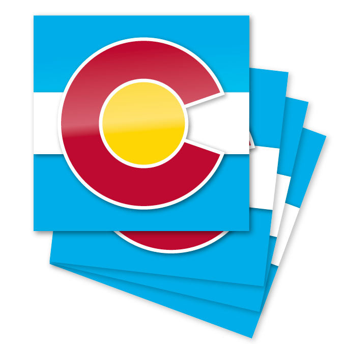Square Colorado flag logo sticker