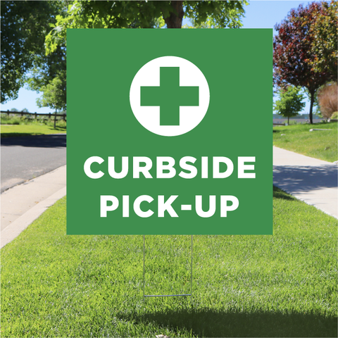 Curbside Pick-Up Yard Sign - Green
